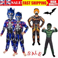 Boys Kids Bumblebee Transformers Optimus Prime Costume Fancy Dress &Mask