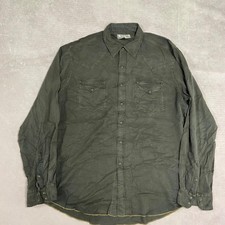 Vintage Western Shirt Long Sleeve Shirt With Chest Pockets, 70% Silk Men's Xl