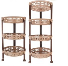 3/4 Tier Kitchen Trolley Storage Fruit Vegetable Cart Organiser Rack on Wheels