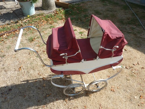 Vintage childs dolls twin pram - dolls,