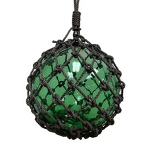 Fishermans Green Glass Fishing Float - Nautical Coastal Dcor