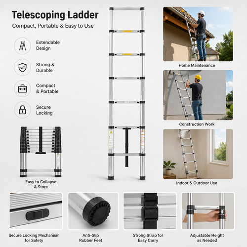 Telescopic ladder - 2.6m,
