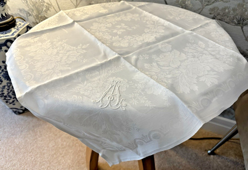 Victorian white linen damask - victorian,