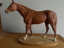 Royal Doulton “Grundy” Racehorse Figurine On Wooden Plinth
