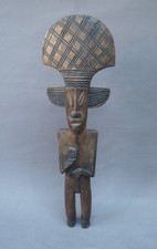 NICE LARGE WEST AFRICAN TRIBAL ART CARVED WOODEN TIKAR CAMEROON STANDING FIGURE