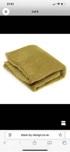Ochre mohair throw - mohair,
