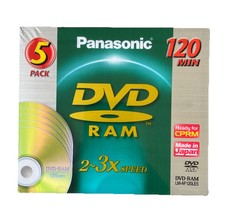 Pack Of 5 Panasonic DVD-RAM