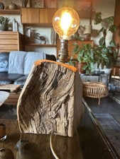 Unusual Rustic Wood Table Lamp Base - PAT Tested