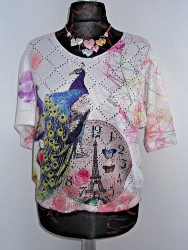 Ladies short sleeve open - , knit