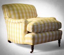 Super George Smith Standard Signature Large Armchair Sanderson Gingham Fabric ?