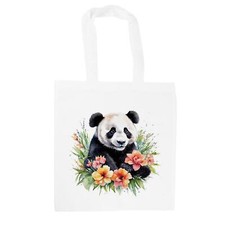 Panda Shopping Bag - Exotic Floral Tote Bag Gifts for Animal Lovers