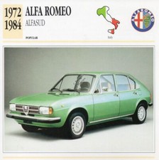 1972-1984 ALFA ROMEO ALFASUD Classic Car Photograph / Information Maxi Card
