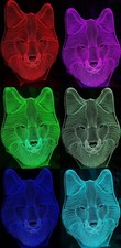 3D Lamp Visual Light Effect Touch Colors Changes Night Light (Wolf)