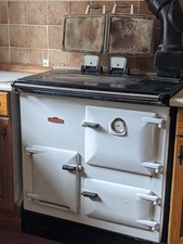 Rayburn Royal gas in working order - white and black - temp gauge working