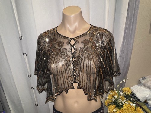 Black gold sequin sheer - black,