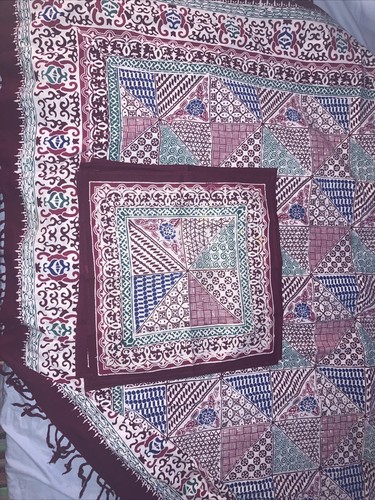 Indian block printed - , burgundy