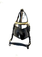 Bridle Blinkered Draft Heavy Horse Leather Brass Fittings & Anatomical Headpiece