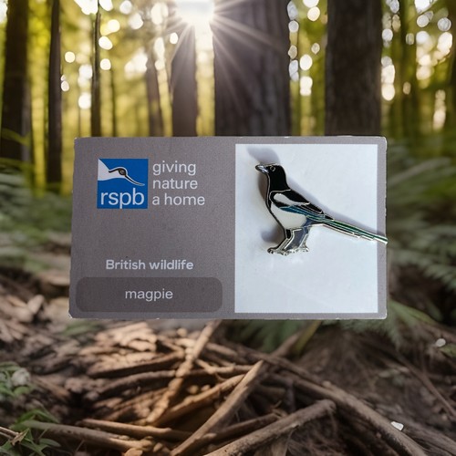 Rspb pin badge - gnah, magpie