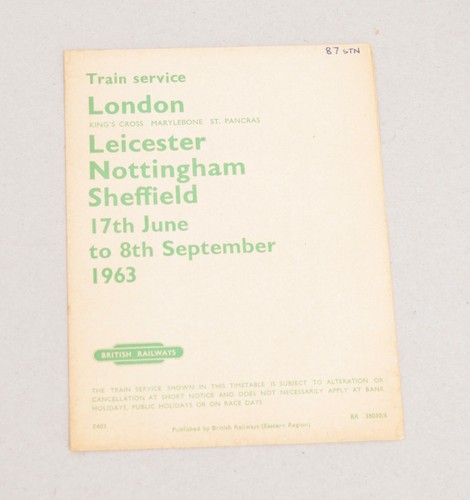 Railway pocket handbill - railway,
