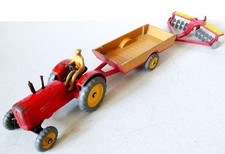 Dinky 27a/300 Massey Harris Tractor,320 Harvest Trailer & 322 Disc Harrow 1950's