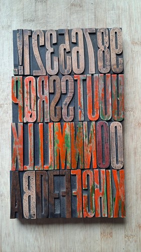 Vintage wooden letterpress - wooden,