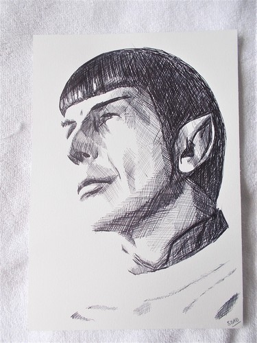 Art ink pen sketch drawing - a4,
