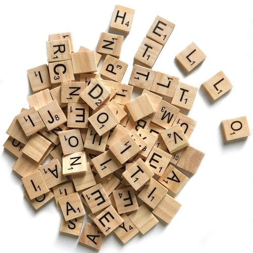 500pcs wooden scrabble tiles - wooden,