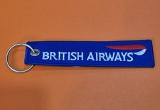 Airline Embroidered Cabin Crew Pilot Keyring Keychain Tag British Airways Blue