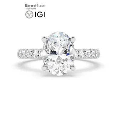 Oval diamond engagement ring - oval,