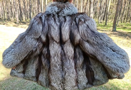 Gorgeous real silver fox coat - gorgeous,