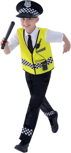 Smiffys police costume black - smiffys, costume,