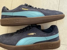PUMA Men's Court Trainers Size 6 Leather Navy Blue Lace Up Excellent Condition
