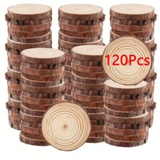 60/120Pcs Wood Slices 5-6CM