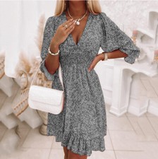 Women Floral Boho Midi Dress