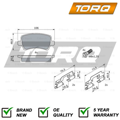 Brake pads set rear torq - brake,