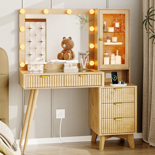 Vanity desk with mirror and - desk,