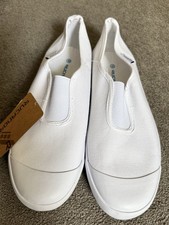 Rare  Rucanor RSA speedy White Slip-on plimsolls Adult Size 6.5 UK, Tai chi.