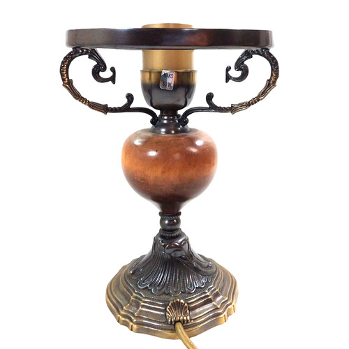 Art deco table lamp wood - table, &