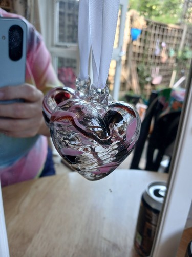 Gorgeous glass heart - glass, hanging