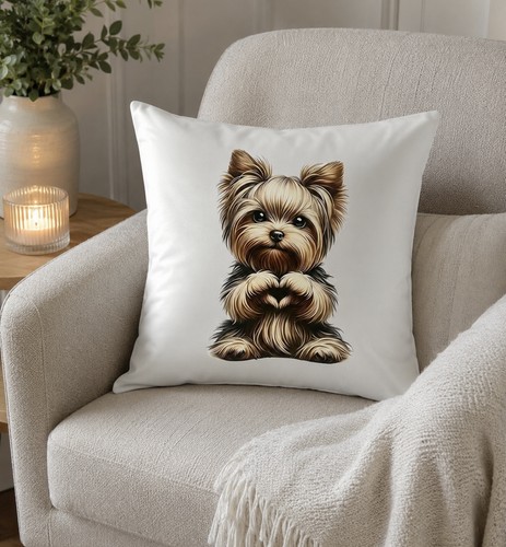 Cute yorkshire terrier cushion - yorkshire,