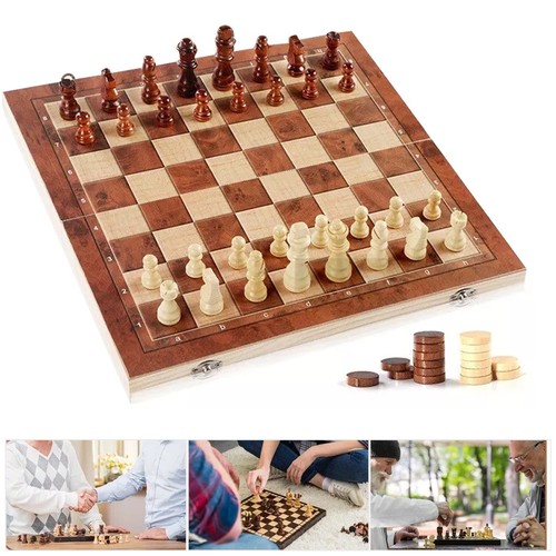 Large chess wooden set - set, folding