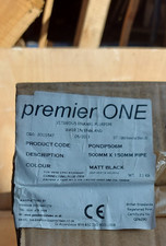 150mm x 500mm Black Vitreous Flue Pipe Premier One