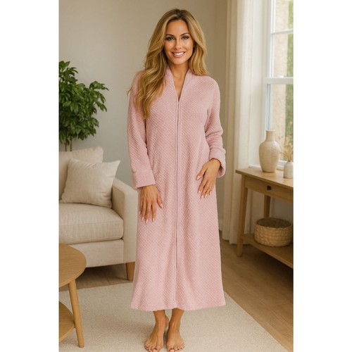 Ladies zip long robe - ladies,