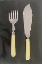BONE EFFECT Handle Lewis Rose & Co Ltd Stainless Steel Cutlery Fish Servers
