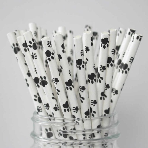 Paper straws dog - paper, paw