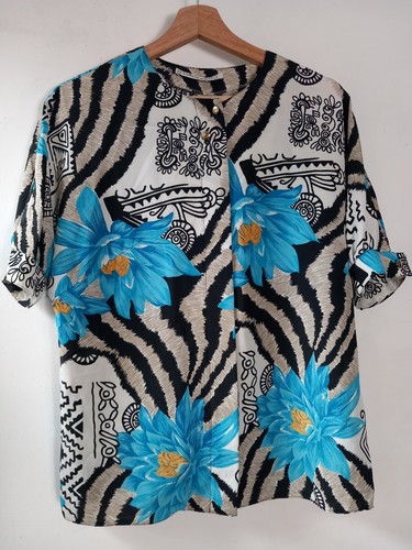 Vintage hardob 80s blue floral - 80s,