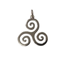 Handmade Sterling Silver Triskelion Pendant 26x24mm Stamped 925 Celtic Jewelry