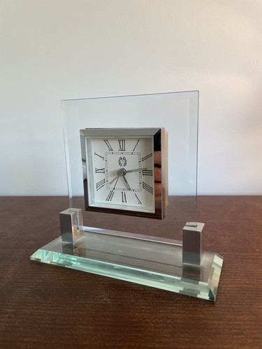 Glass chrome floating mantel - glass,