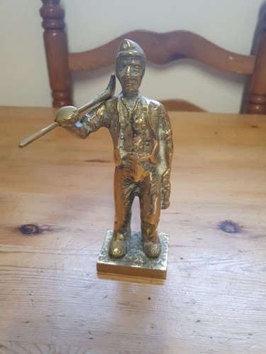 Vintage solid brass miner - brass,