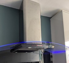 Cooker hood. Extractor fan. CDA 900mm curved Glass  With Down Lights